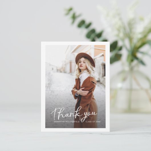 Grad Multi Foto Moderne Afstudeer Dankjewel Briefkaart (Staand voorkant)