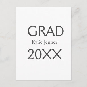 Grad naam in vet lettertype afstudeerjaar 20XX een Briefkaart