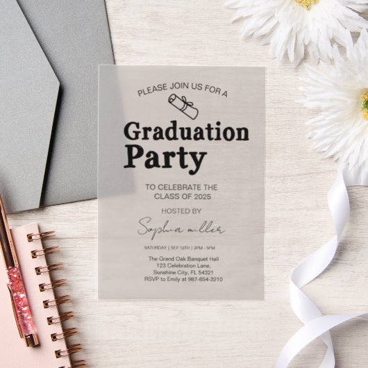 Grad Party Classe Invitation de 2025, Grad minimum (Mariage)