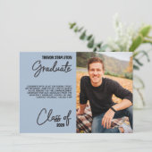 Grad Photo Blue Online Graduation Party Invitation (Debout devant)