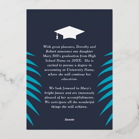 Grad Photo Collage Faire-part (Verso)