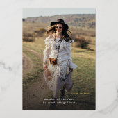 Grad Photo Gold Foil Faire-part de graduation (Recto)