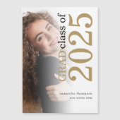 Grad Photo Gold Noir 2025 Faire-part de graduation (Devant)