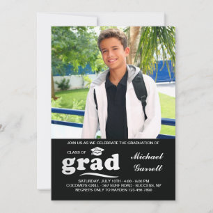 Grad Photo Invitation noir et blanc