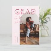 GRAD Pink Arch Faire-part de graduation mystique (Debout devant)