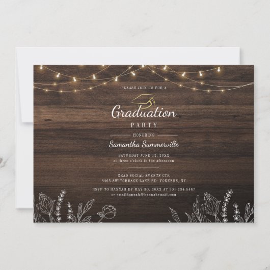 Grad Rustic Script Klas van 2022 Afstudeerfeest Kaart (Voorkant)