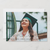 Grad Script Photo Graduate Faire-part Card_fumée (Devant)