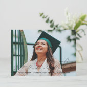 Grad Script Photo Graduate Faire-part Card_fumée (Debout devant)