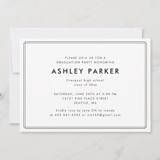 Grad Script Photo Graduate Faire-part Card_fumée (Dos)