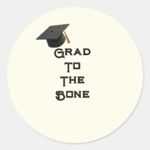 Grad tot op het Bot Editabele Afstudeer Kaart Ronde Sticker