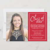Grad Trendy Graduy Photo Faire-part rouge (Devant)