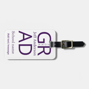 Grad typografie moderne afstuderen eenvoudig minim bagagelabel