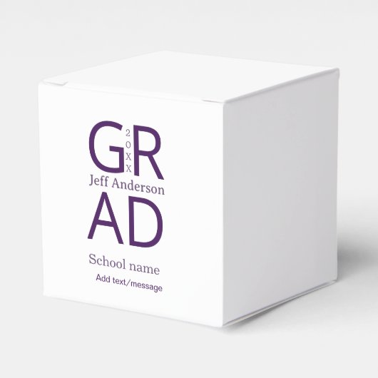 Grad typografie moderne afstuderen eenvoudig minim bedankdoosjes (Voorkant Zijde)