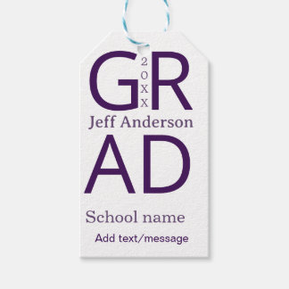 Grad typografie moderne afstuderen eenvoudig minim cadeaulabel