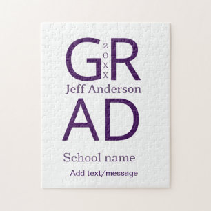 Grad typografie moderne afstuderen eenvoudig minim legpuzzel