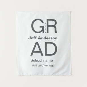 Grad typografie moderne afstuderen eenvoudig minim wandkleed