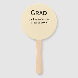Grad vet letter naam klas van 20XX geel pastel Handwaaier