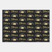 Gradation Modern Gold Foil Pet Class Year Black Inpakpapier Vel (Voorkant)