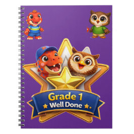 Grade 1 well done hoot the owl and Rex achievement Notitieboek