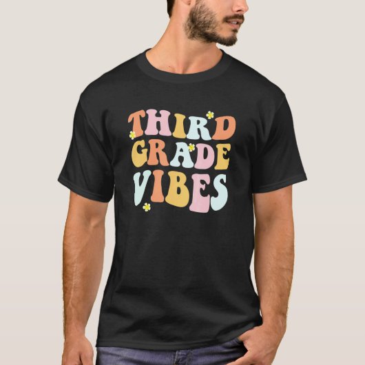 Grade 3 Teachers Students Hippie Third Grade Vi T-shirt (Voorkant)