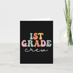 Grade Crew Retro Groovy Vrouwen Gelukkig Eerste Da Kaart