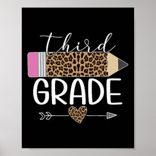 Grade Leopard Pencil Terug naar School Teachers St Poster