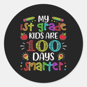 Grade leraar 100 dagen slimmer 100e dag van de sch ronde sticker