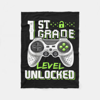 Grade Level Ontgrendelde Gamer Eerste Dag van de S Fleece Deken