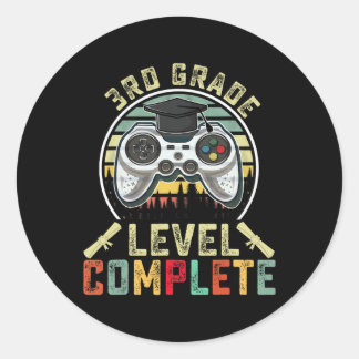 Grade Niveau Volledige Gamer 3e Grade Afstuderen G Ronde Sticker