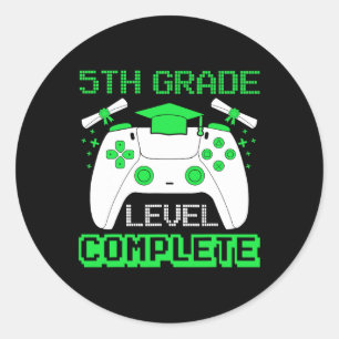 Grade Niveau Volledige Gamer 5e Grade Afstuderen G Ronde Sticker