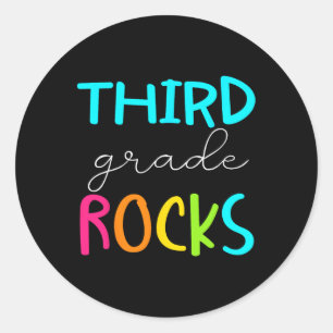 Grade Rocks Team 3e klas leraar Ronde Sticker