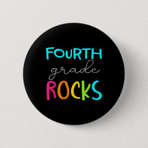 Grade Rocks Team 4e klas leraar Ronde Button 5,7 Cm
