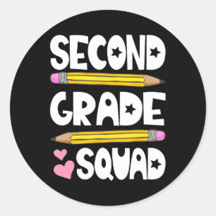 Grade Squad Team Terug naar School Leraar Student  Ronde Sticker