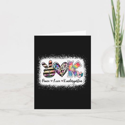 Grade Teacher Peace Love Kindergarten Kaart (Voorkant)
