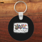 Grade Teacher Peace Love Kindergarten Sleutelhanger (Voorkant)