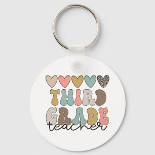 Grade Teacher Retro Eerste Dag van School Teacher Sleutelhanger