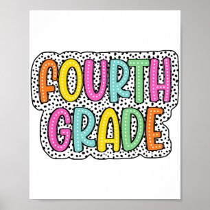 Grade terug naar school Dalmatische Stippen Leraar Poster