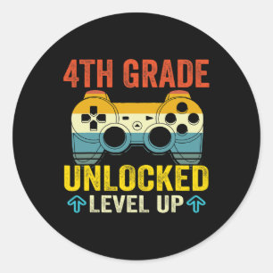 Grade Unlocked Level Up Video Game Terug naar scho Ronde Sticker