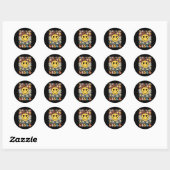 Grade Vibes 3e klas retro leraar 1e dag van SCH Ronde Sticker (Vel)