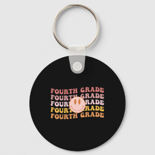 Grade Vibes 4e Grade Team 1e Dag van School Retro Sleutelhanger