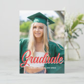 Gradiatie rood fotoscript Uitnodiging (Staand voorkant)