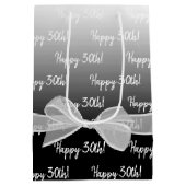 Gradient 30e verjaardag met witte boog medium cadeauzakje (Achterkant)