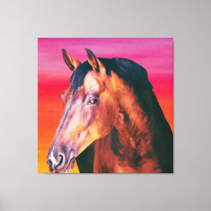 Gradiënt Bay Horse Canvas Afdruk