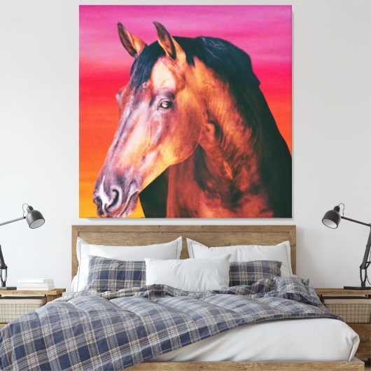 Gradiënt Bay Horse Canvas Afdruk (Insitu (Slaapkamer))