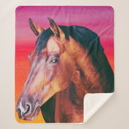 Gradiënt Bay Horse Sherpa Deken (Voorkant)