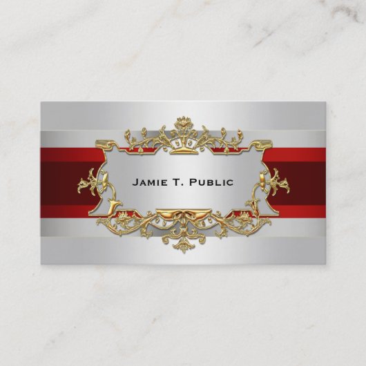 Gradient blanc, Ruban rouge, Étiquette encadré or (Devant)