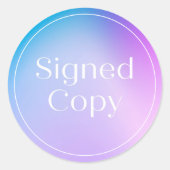 Gradiënt Blauw | Eenvoudig ondertekend exemplaar N Ronde Sticker (Voorkant)