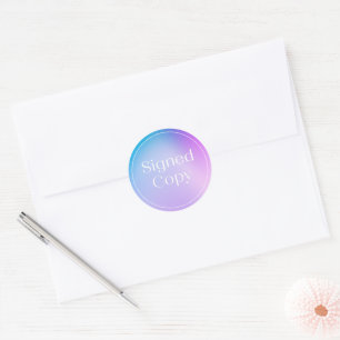 Gradiënt Blauw Eenvoudig ondertekend exemplaar N Ronde Sticker