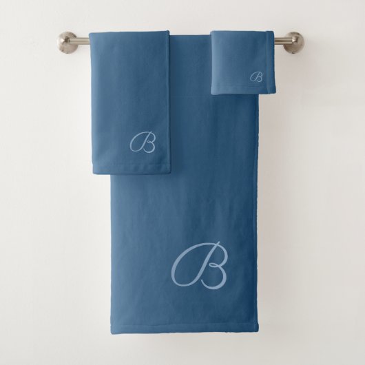 Gradiënt Blauw met Douanemonogram Bad Handdoek (Insitu)