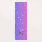 Gradiënt Blauw-Paarse Monogram Gouden Mandala Yogamat (Achterkant)
